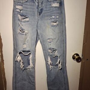 Flying Monkey Light Blue Distressed‎ Boyfriend Jeans